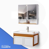 New Design Space Aluminum Bathroom Cabinet Ceramic Washbasin Vanity Mirror Cabinet